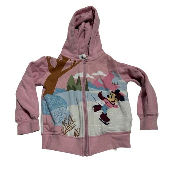 Disney Minnie Mouse Winter Graphic Hoodie Sweatshirt - Picture 1 of 4